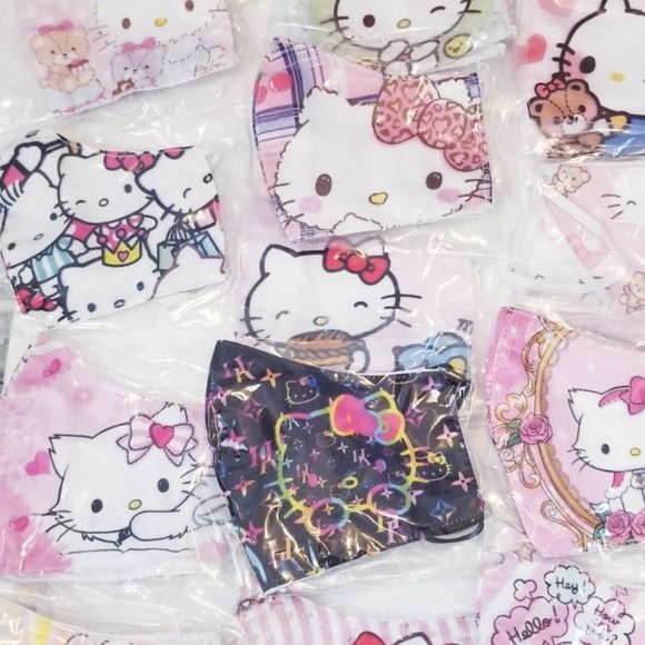 3x HANDMADE HK hello kitty sanrio FACE COVER MASK - Picture 12 of 13